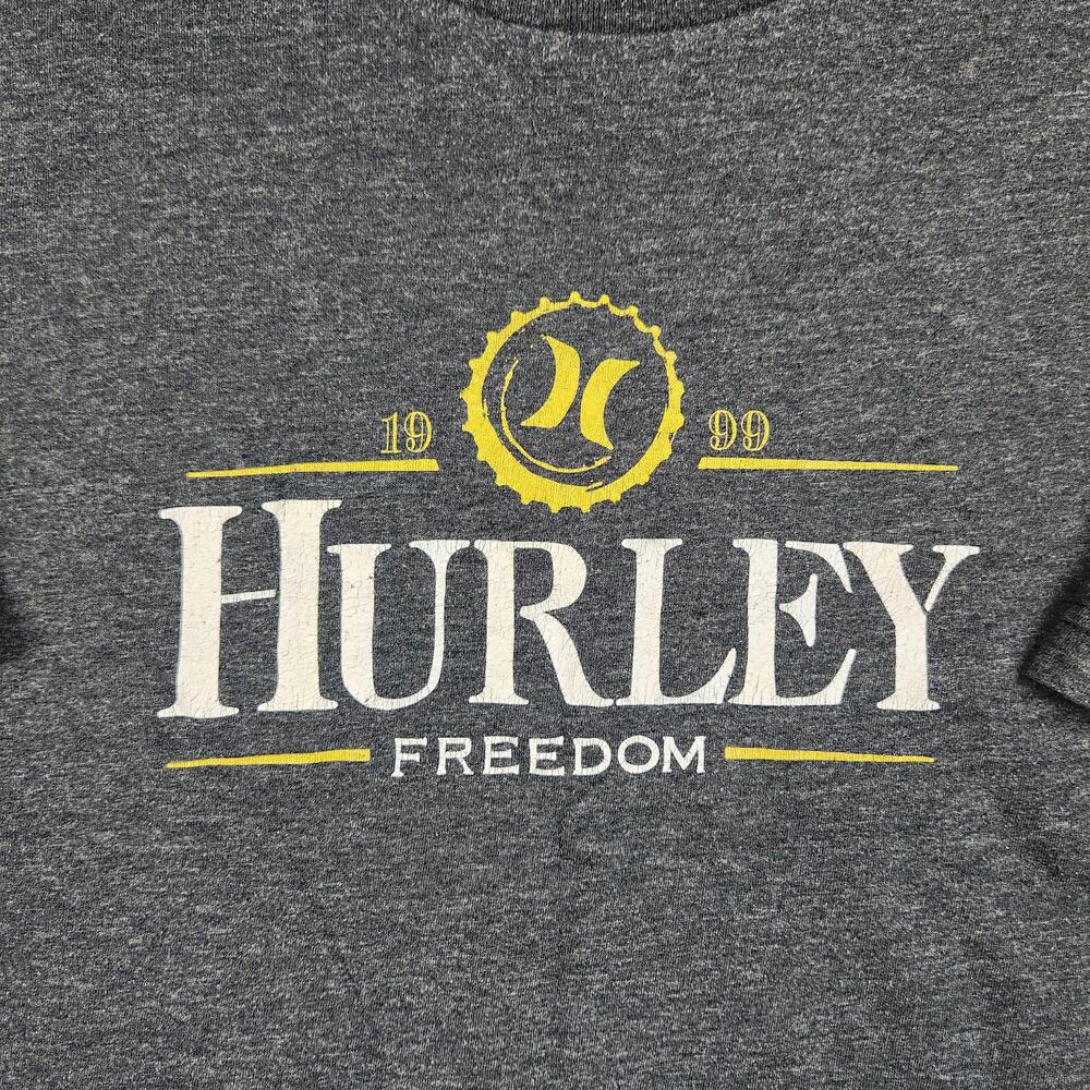 Vintage Hurley Shirt Mens Large Gray Freedom Logo Graphic Skate Surf Retro Y2k